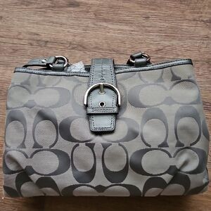 Coach Signature Shoulder Bag in Gray and Black